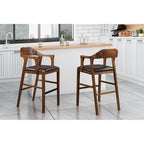 Brown Faux Leather Counter & Bar Height Stool, Single Seat