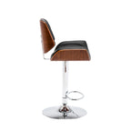 Height-Adjustable Bar Stool, PU Leather, Chrome Base, 1-Person (Black/White/Red/Brown)