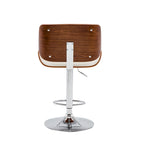 Height-Adjustable Bar Stool, PU Leather, Chrome Base, 1-Person (Black/White/Red/Brown)