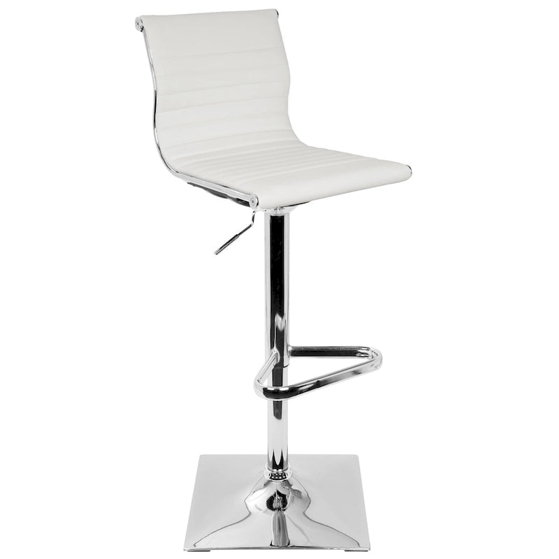 Black / White / Grey Adjustable Swivel Bar Stool, Faux Leather, 1-Person