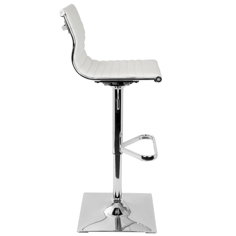 Black / White / Grey Adjustable Swivel Bar Stool, Faux Leather, 1-Person
