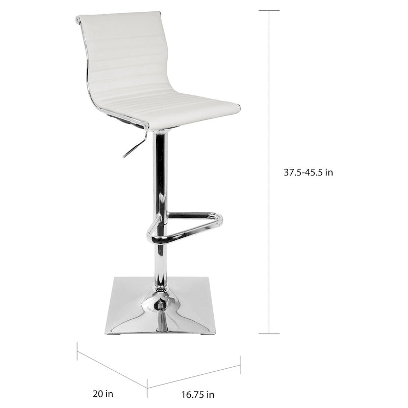 Black / White / Grey Adjustable Swivel Bar Stool, Faux Leather, 1-Person