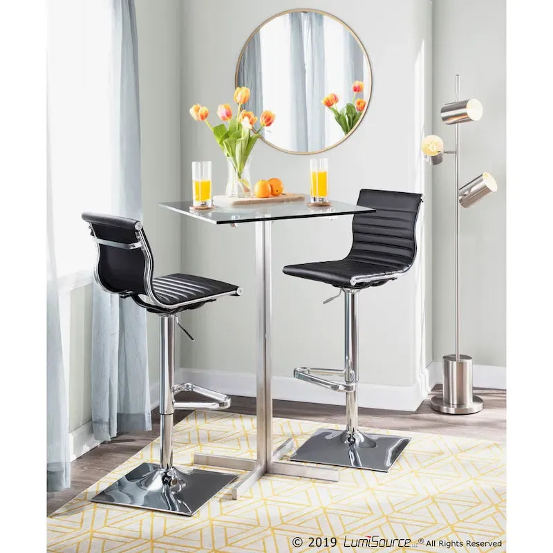 Black / White / Grey Adjustable Swivel Bar Stool, Faux Leather, 1-Person