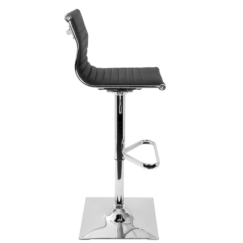 Black / White / Grey Adjustable Swivel Bar Stool, Faux Leather, 1-Person