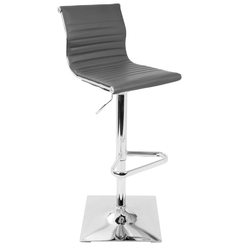 Black / White / Grey Adjustable Swivel Bar Stool, Faux Leather, 1-Person