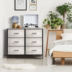 Greige 6-Drawer Fabric Dresser for Bedroom & Closet