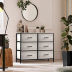 Greige 6-Drawer Fabric Dresser for Bedroom & Closet