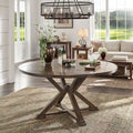 Espresso Round Drop Leaf Pedestal Dining Table for 4–6