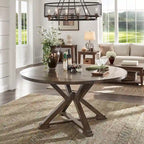 Espresso Round Drop Leaf Pedestal Dining Table for 4–6