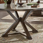 Espresso Round Drop Leaf Pedestal Dining Table for 4–6