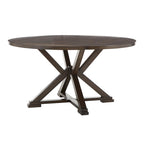 Espresso Round Drop Leaf Pedestal Dining Table for 4–6