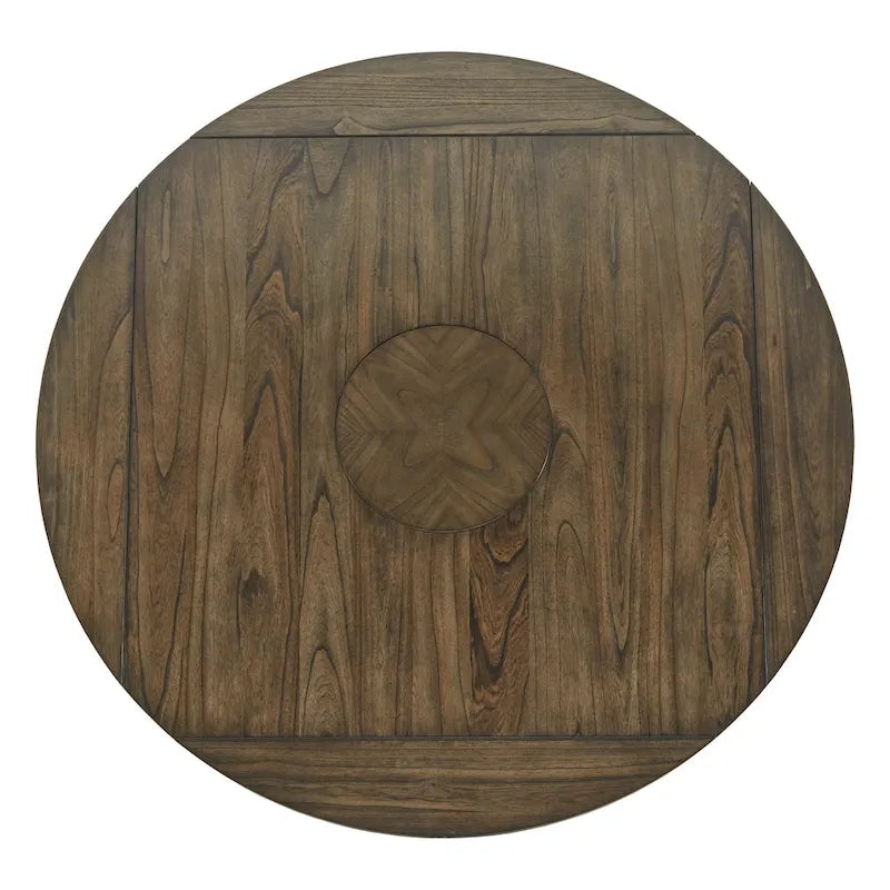 Espresso Round Drop Leaf Pedestal Dining Table for 4–6