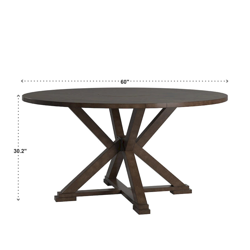 Espresso Round Drop Leaf Pedestal Dining Table for 4–6