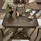 Espresso Round Drop Leaf Pedestal Dining Table for 4–6