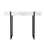 White & Black Faux Marble Console Table