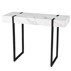 White & Black Faux Marble Console Table