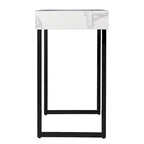 White & Black Faux Marble Console Table