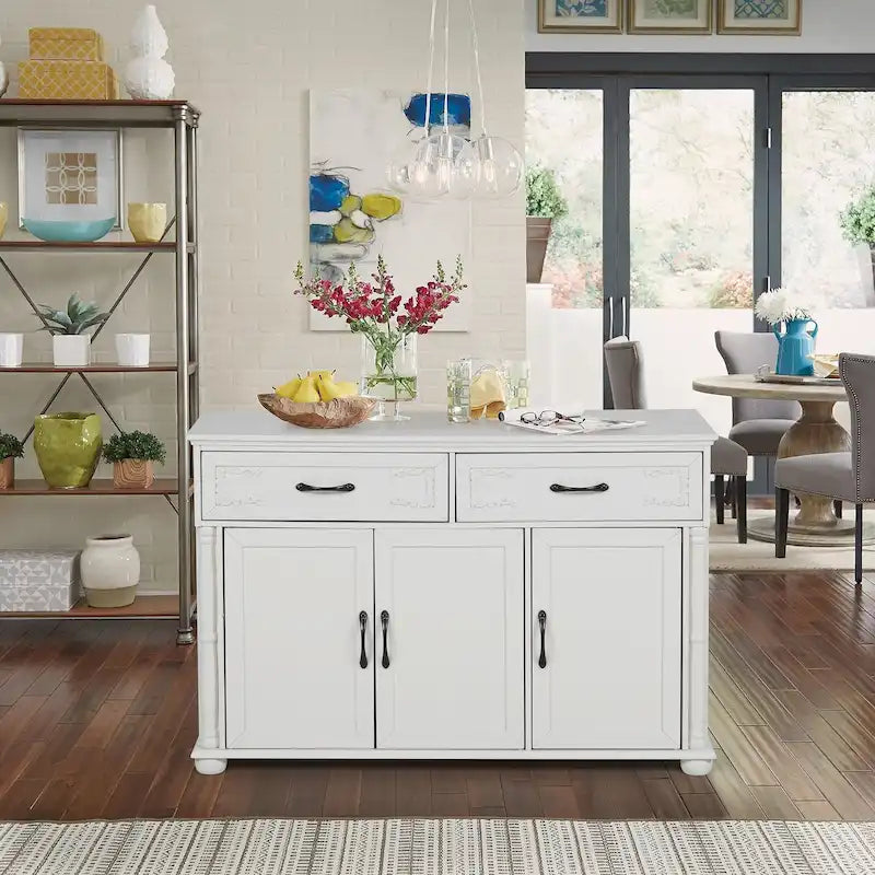 Brown/Cream/Black/Grey/White Rolling Kitchen Island Cart with Drop-Leaf, 1-Person