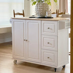 Brown/Cream/Black/Grey/White Rolling Kitchen Island Cart with Drop-Leaf, 1-Person