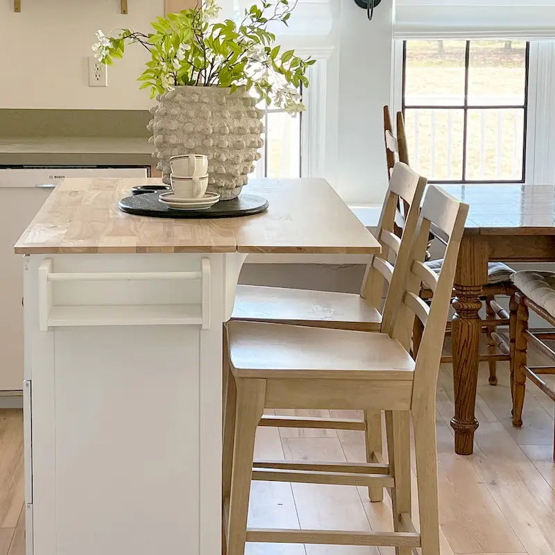 Brown/Cream/Black/Grey/White Rolling Kitchen Island Cart with Drop-Leaf, 1-Person