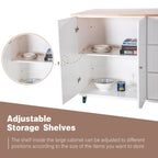 Brown/Cream/Black/Grey/White Rolling Kitchen Island Cart with Drop-Leaf, 1-Person