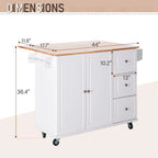 Brown/Cream/Black/Grey/White Rolling Kitchen Island Cart with Drop-Leaf, 1-Person