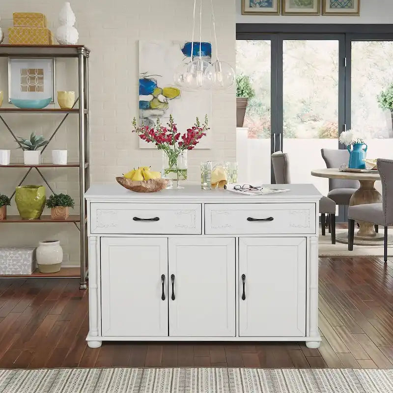 Brown/Cream/Black/Grey/White Rolling Kitchen Island Cart with Drop-Leaf, 1-Person