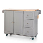 Brown/Cream/Black/Grey/White Rolling Kitchen Island Cart with Drop-Leaf, 1-Person