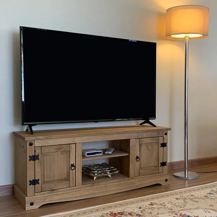 Antique Brown / Gray Wash Rustic TV Entertainment Stand, 1-Piece