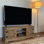 Antique Brown / Gray Wash Rustic TV Entertainment Stand, 1-Piece