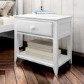 White 1-Drawer Nightstand, Single