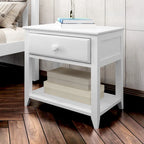 White 1-Drawer Nightstand, Single