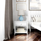 White 1-Drawer Nightstand, Single