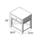White 1-Drawer Nightstand, Single