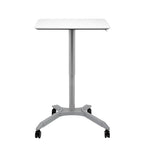 Espresso / White Pneumatic Sit-Stand Mobile Desk, 1-Person