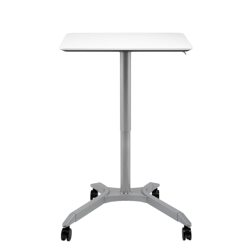 Espresso / White Pneumatic Sit-Stand Mobile Desk, 1-Person