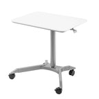 Espresso / White Pneumatic Sit-Stand Mobile Desk, 1-Person