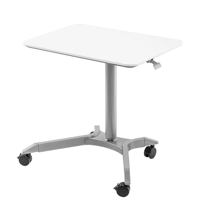 Espresso / White Pneumatic Sit-Stand Mobile Desk, 1-Person