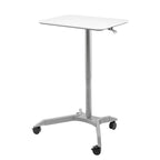 Espresso / White Pneumatic Sit-Stand Mobile Desk, 1-Person