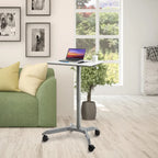 Espresso / White Pneumatic Sit-Stand Mobile Desk, 1-Person