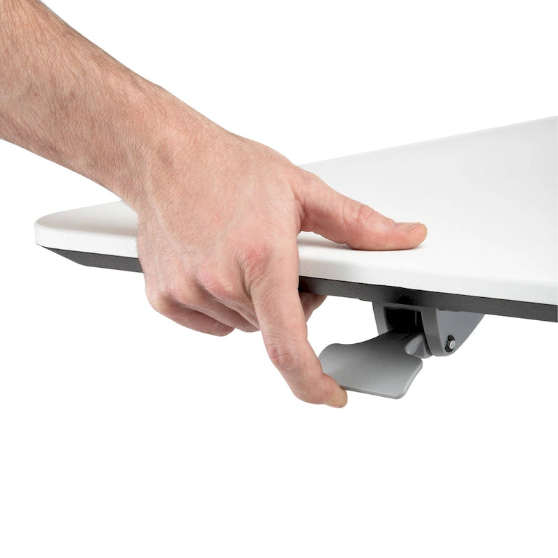 Espresso / White Pneumatic Sit-Stand Mobile Desk, 1-Person