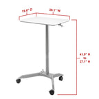 Espresso / White Pneumatic Sit-Stand Mobile Desk, 1-Person