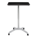 Espresso / White Pneumatic Sit-Stand Mobile Desk, 1-Person