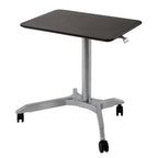Espresso / White Pneumatic Sit-Stand Mobile Desk, 1-Person