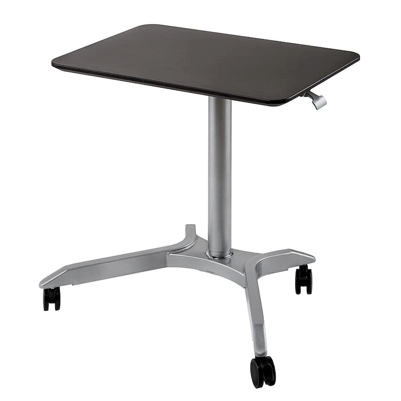 Espresso / White Pneumatic Sit-Stand Mobile Desk, 1-Person