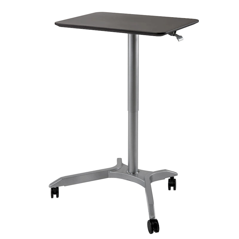 Espresso / White Pneumatic Sit-Stand Mobile Desk, 1-Person