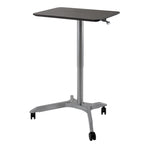 Espresso / White Pneumatic Sit-Stand Mobile Desk, 1-Person