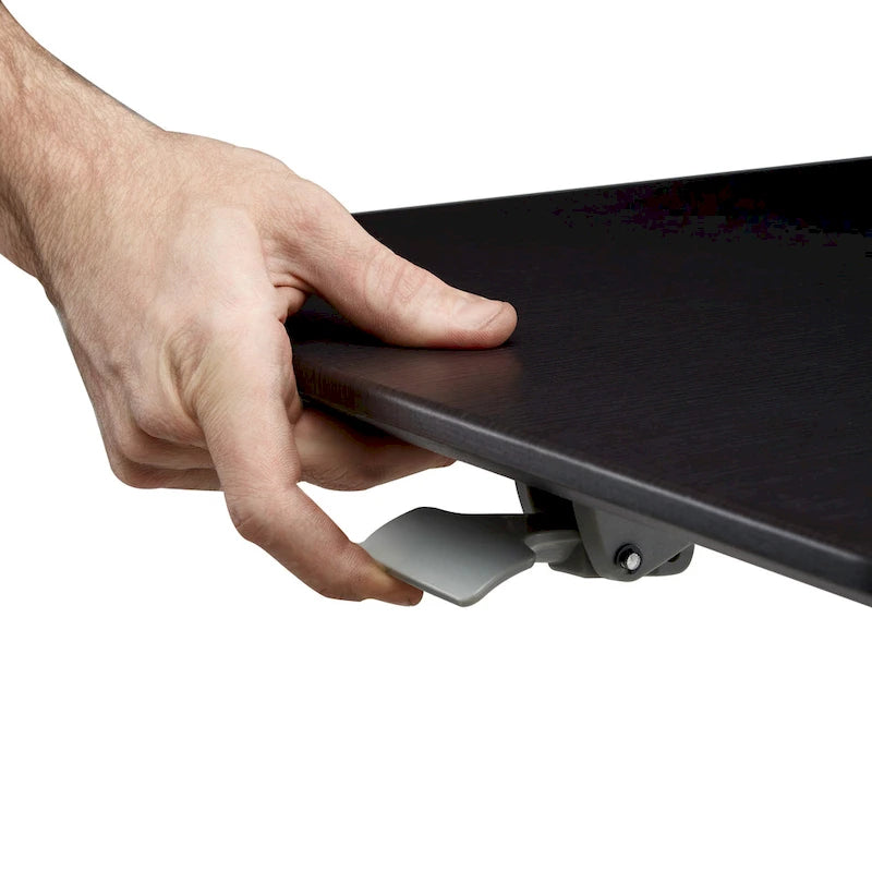 Espresso / White Pneumatic Sit-Stand Mobile Desk, 1-Person