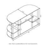 Dark Brown Corner TV Stand, Open Shelf, Single Unit