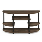Dark Brown Corner TV Stand, Open Shelf, Single Unit